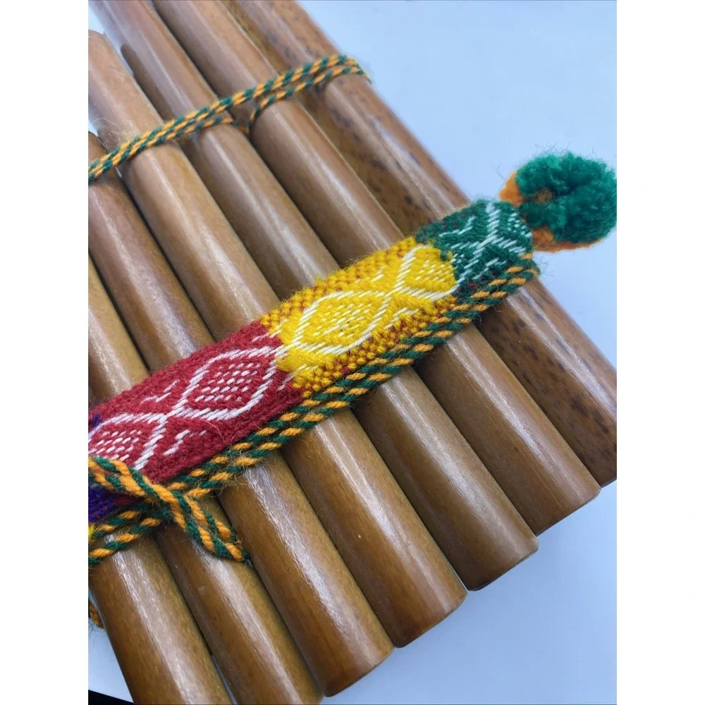Bamboo Pan Flute Key G Soprano, Lacquered, Lightweight, 12